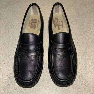 SAS Classic Moc Toe Slip on Womens Loafer Black Sz 8N Narrow Comfort Cushion LN